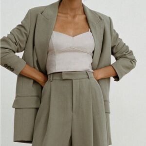 Zara Faux Leather Tan Crop Top